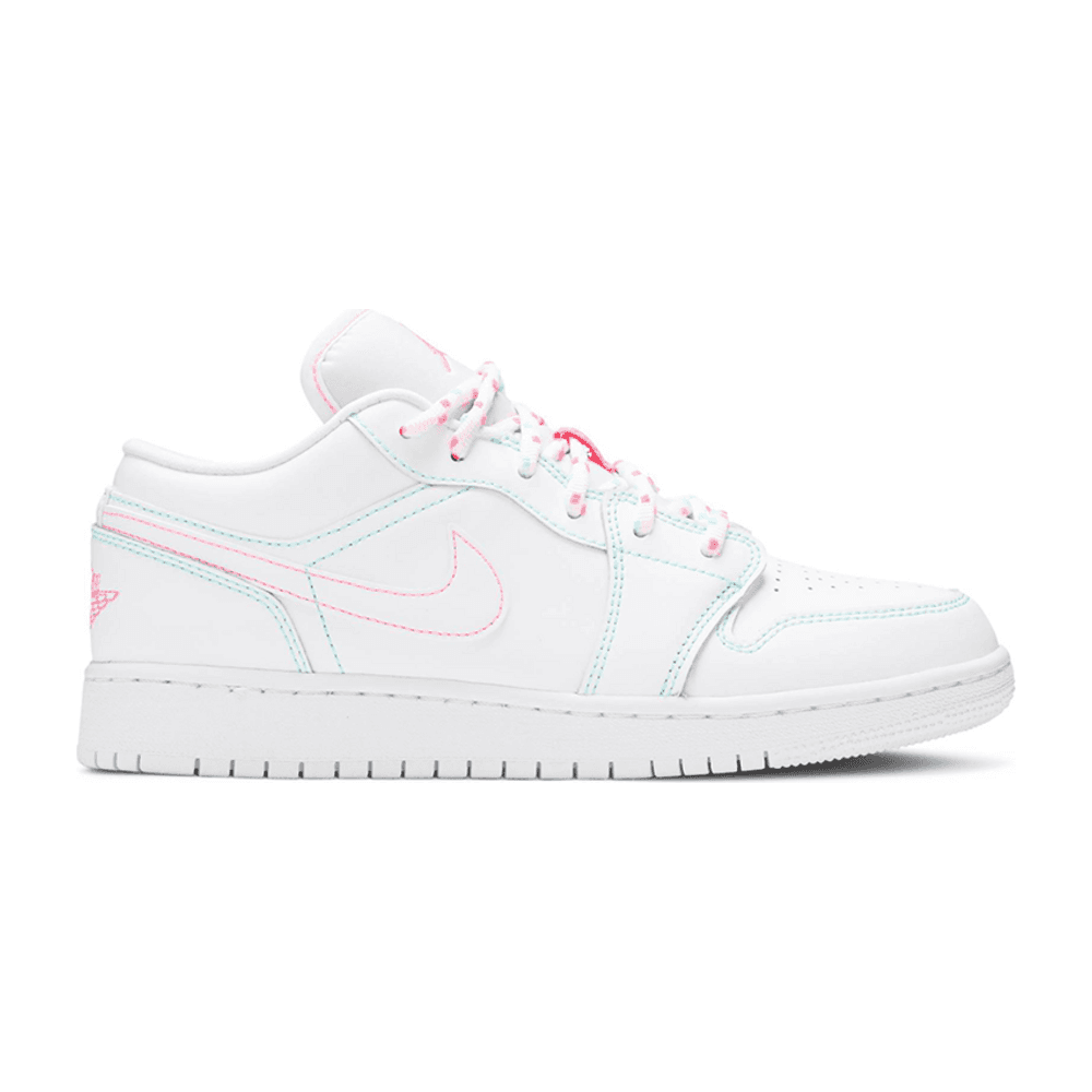 Tenis Air Jordan 1 Low White Green Pink