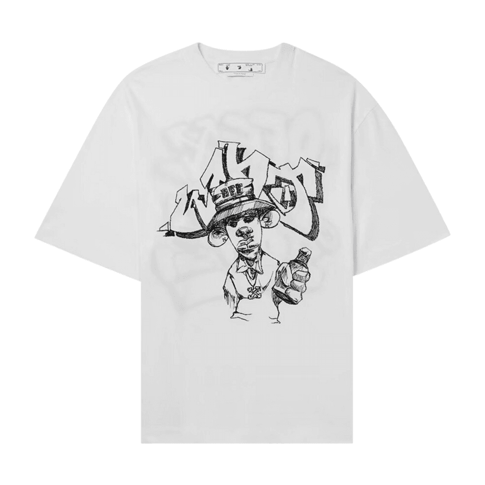 OFF-WHITE GRAFF FREEST OVER SKATE WHITE TEE
