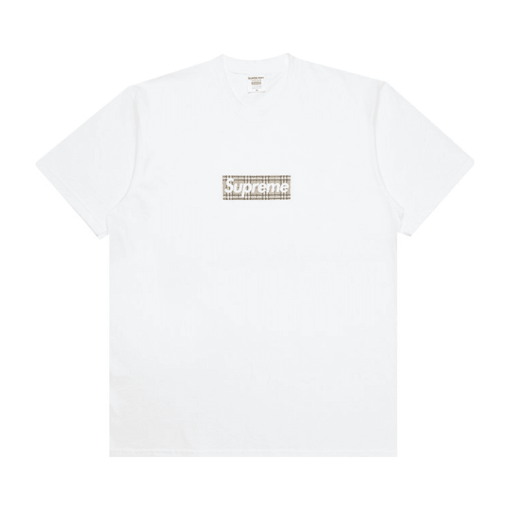 Supreme Burberry Box Logo Tee White