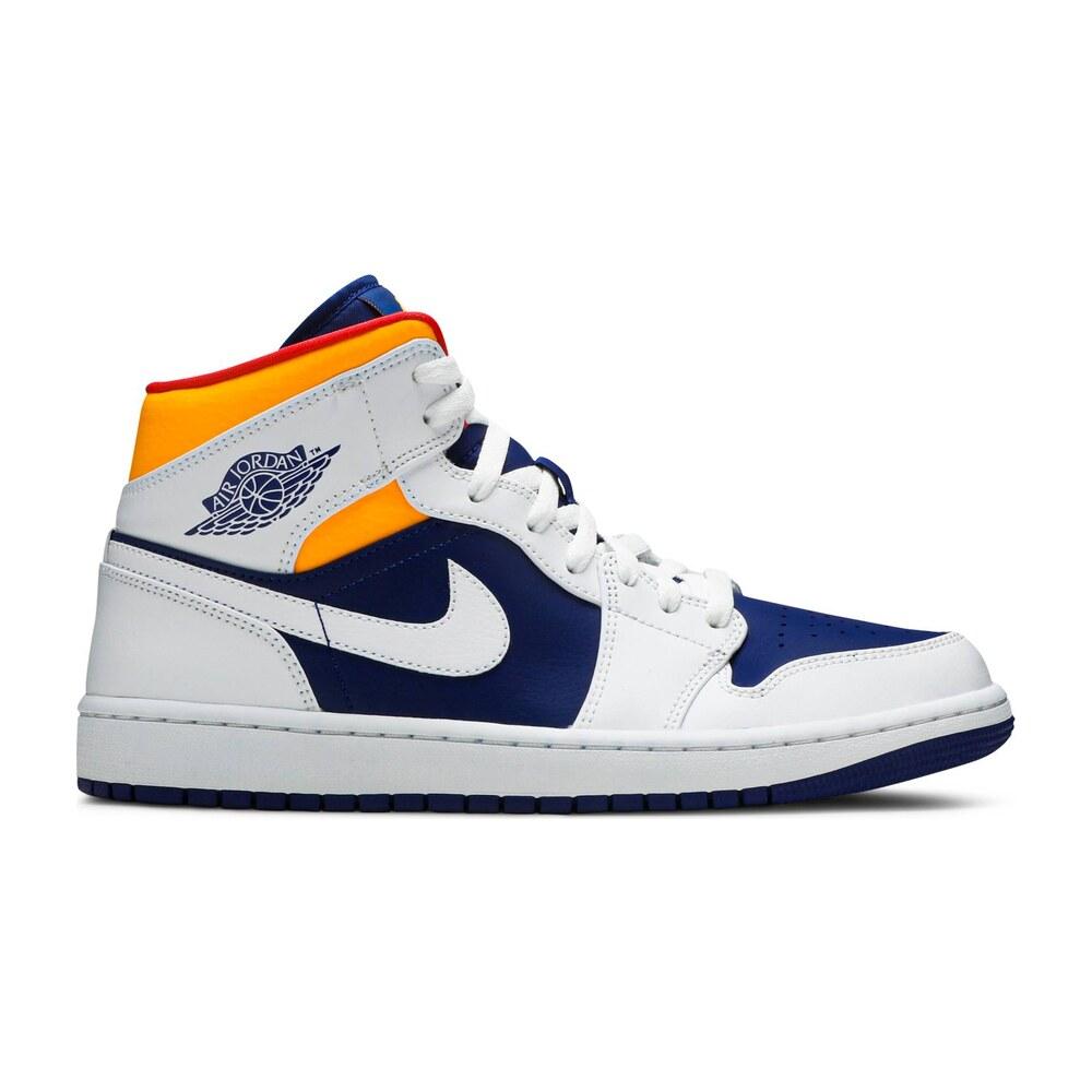 Tenis Air Jordan 1 Mid Royal Blue Laser Orange