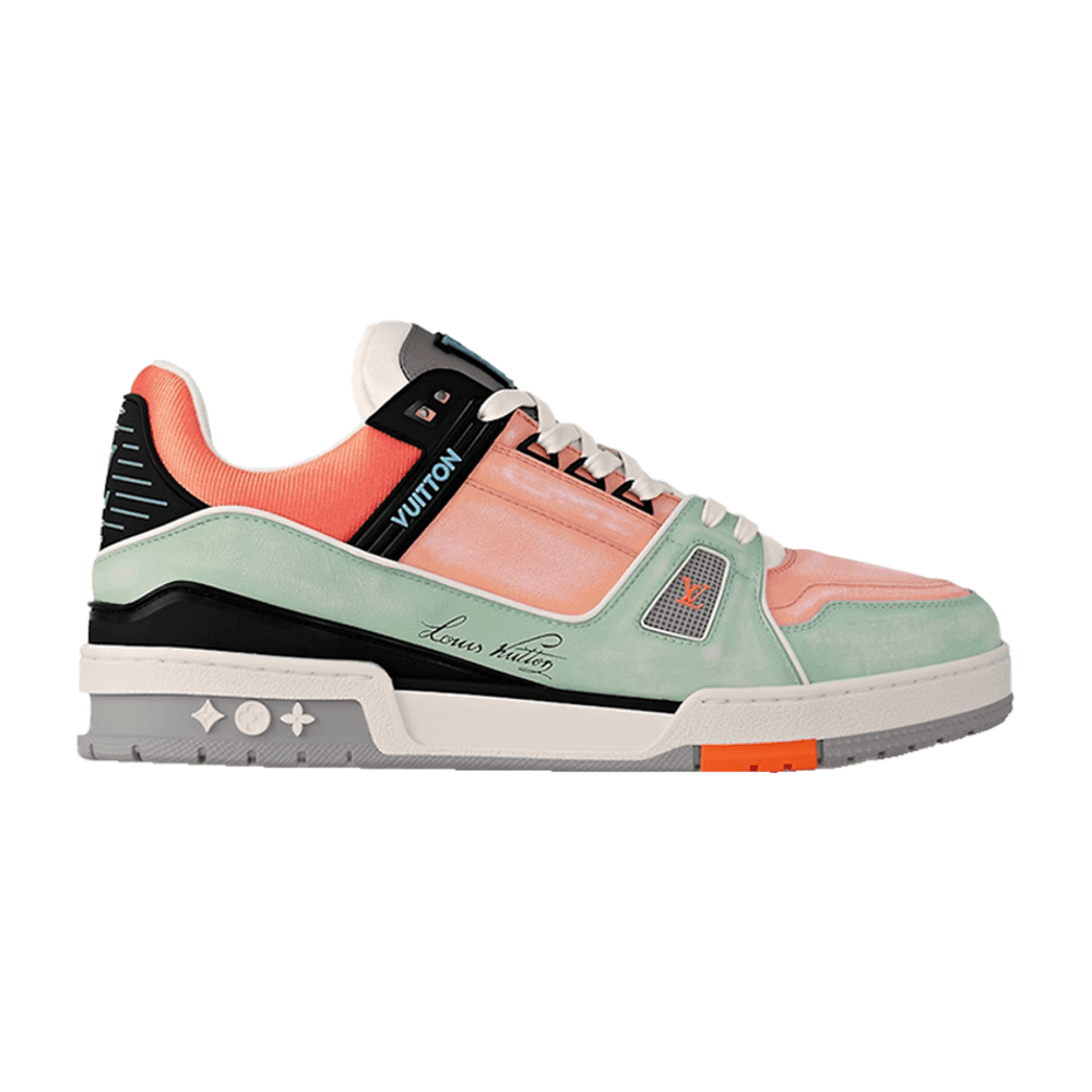 TENIS LOUIS VUITTON LV TRAINER ORANGE TEAL VINTAGE