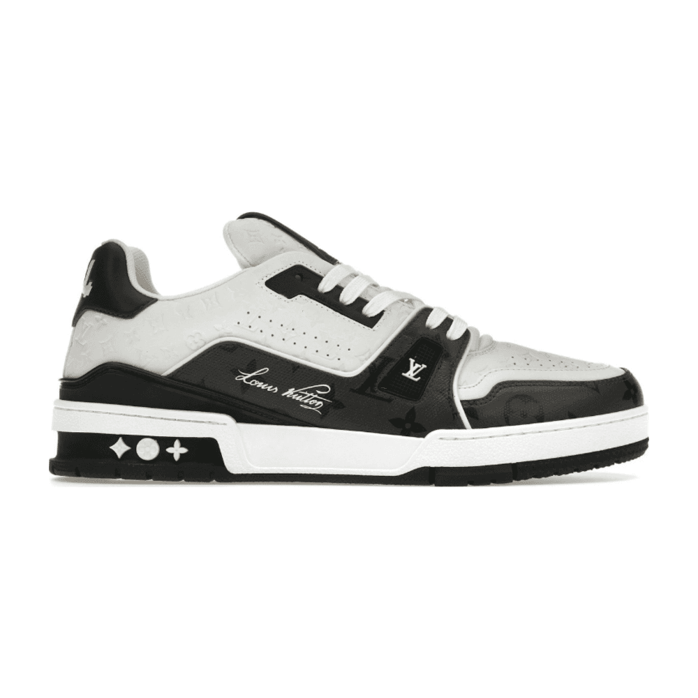 TENIS LOUIS VUITTON TRAINER #54 SIGNATURE BLACK WHITE