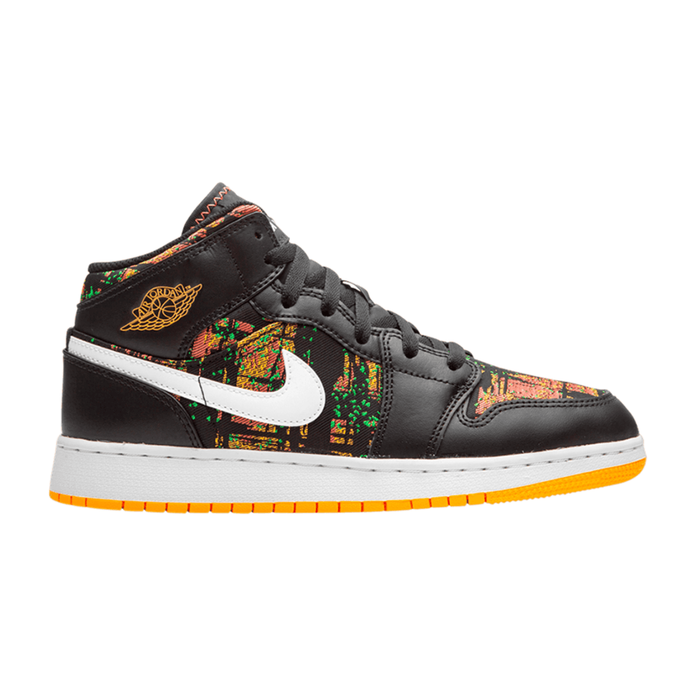 Tenis Air Jordan 1 Mid Black Laser Orange Bright Melon