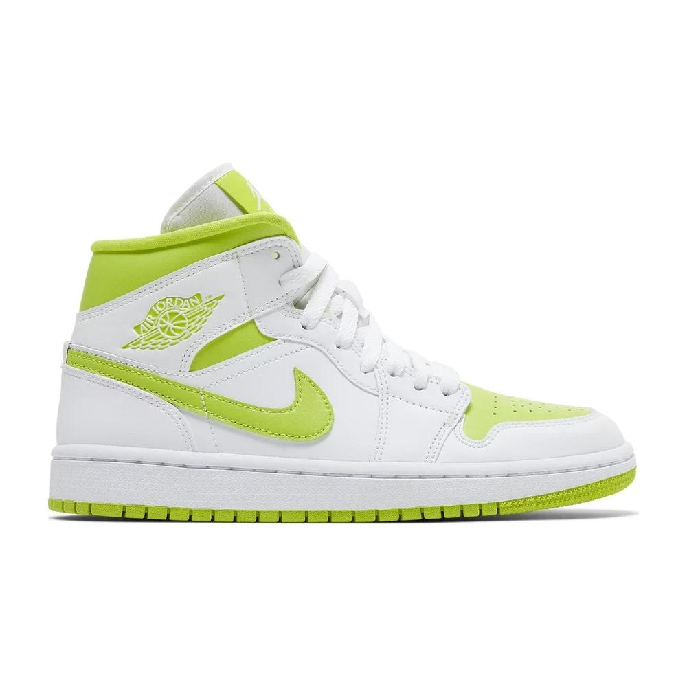 Tenis Air Jordan 1 Mid White Lime 