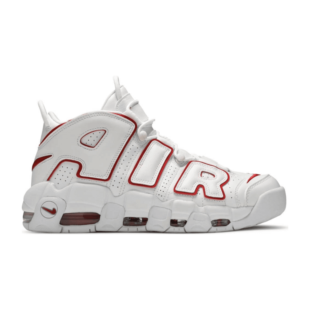 Tenis Nike Air More Uptempo White Varsity Red Outline 