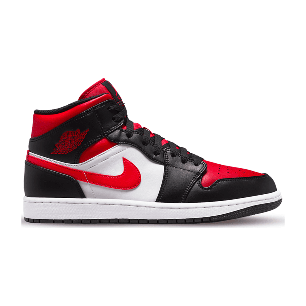 TENIS JORDAN 1 MID WHITE BLACK RED 2022