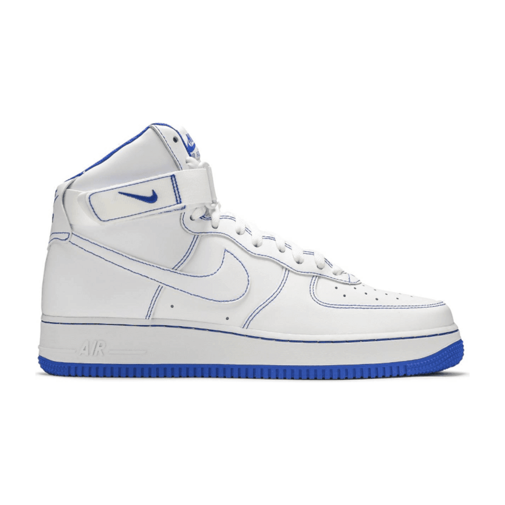 Tenis Nike Air Force 1 High White Royal Blue Contrast Stitch