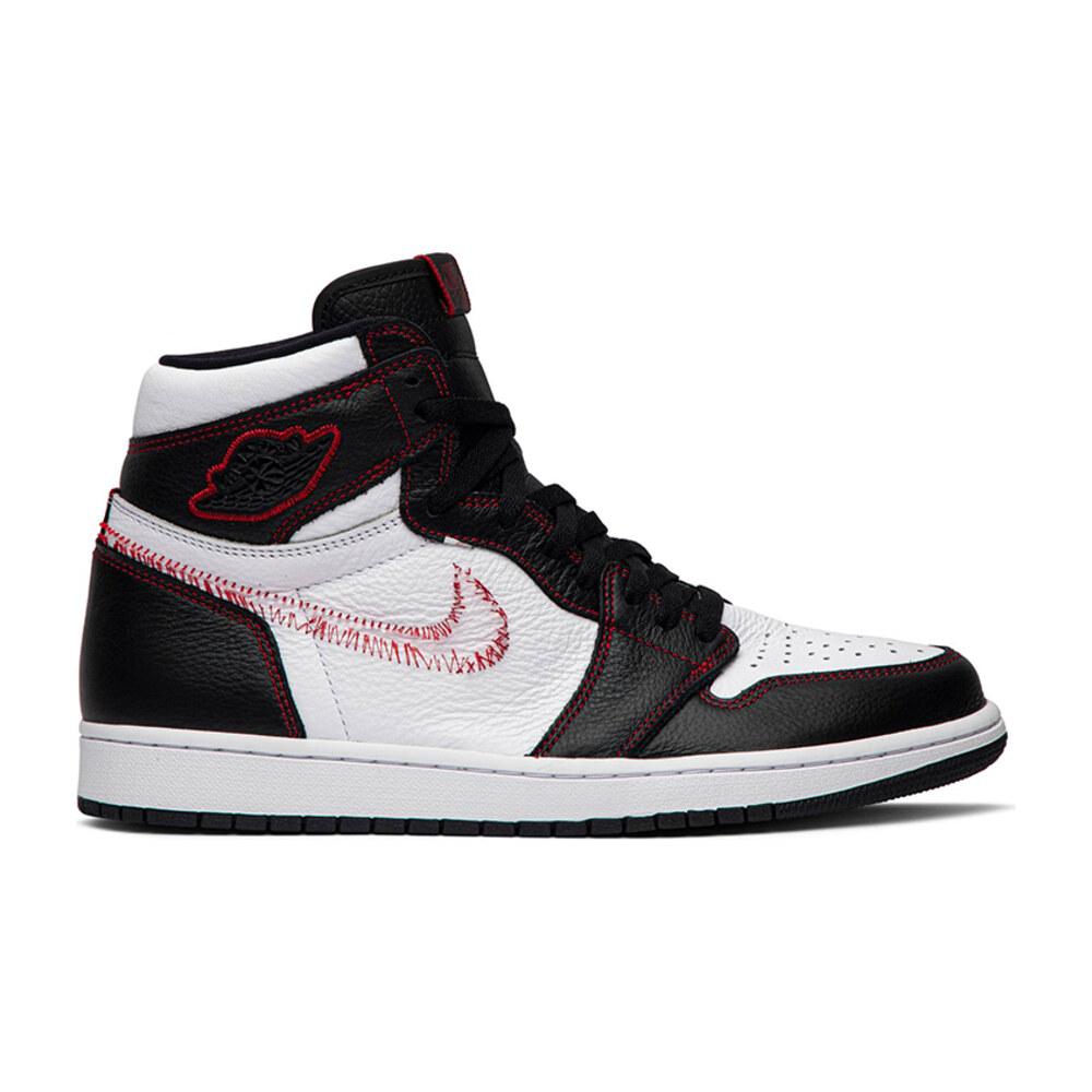 Tenis Air Jordan 1 High Defiant White Black Gym Red