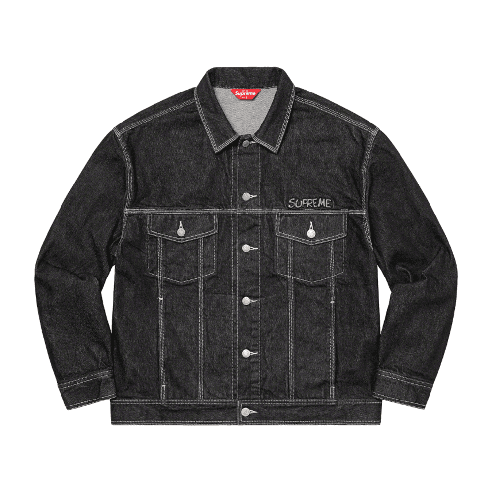 Supreme Smurfs Denim Trucker Jacket Black