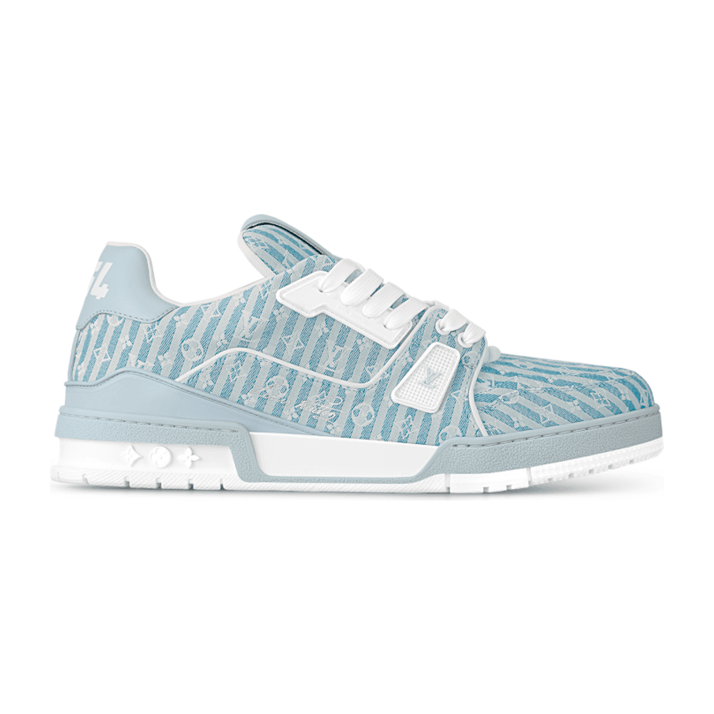 TENIS LOUIS VUITTON LV TRAINER BLUE STRIPE MONOGRAM 
