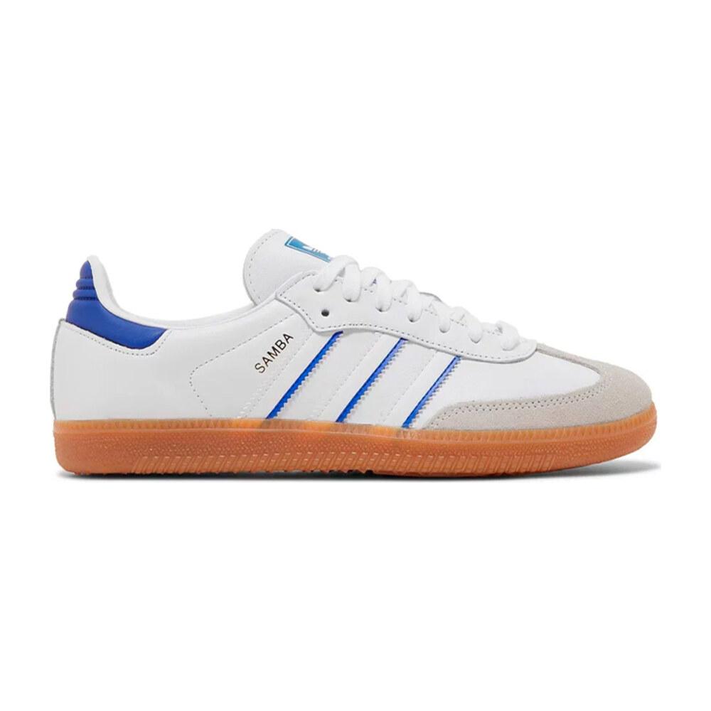 TENIS ADIDAS SAMBA LEATHER CLOUD WHITE LUCID BLUE