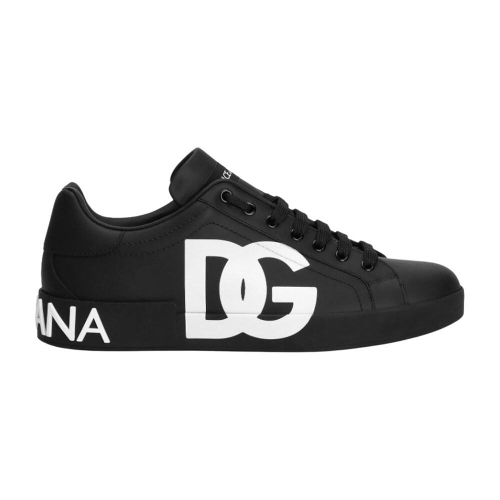 TENIS DOLCE & GABBANA PORTOFINO BLACK PRINT DG
