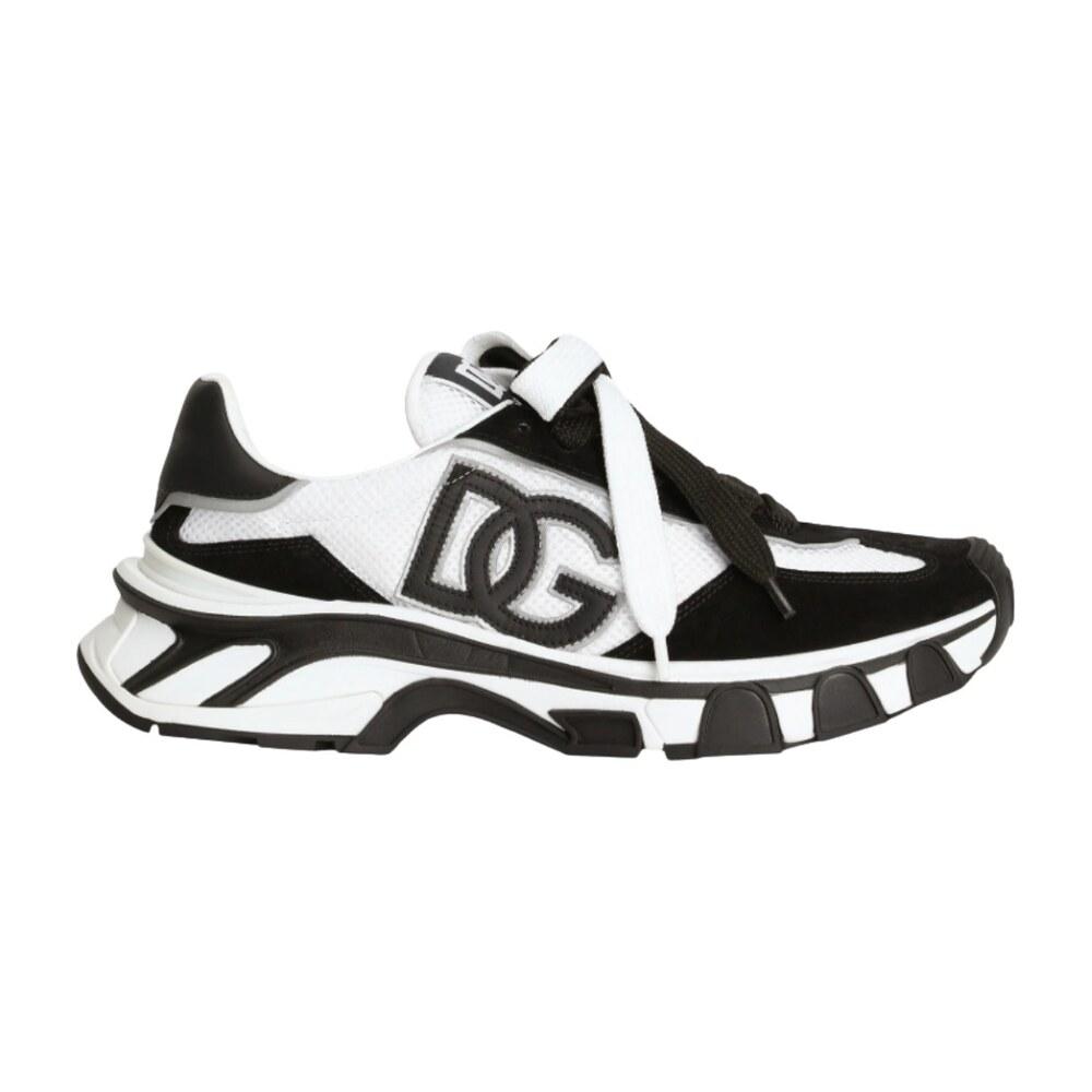TENIS DOLCE & GABBANA COUNTRY ROAD NYLON LEATHER BLACK WHITE