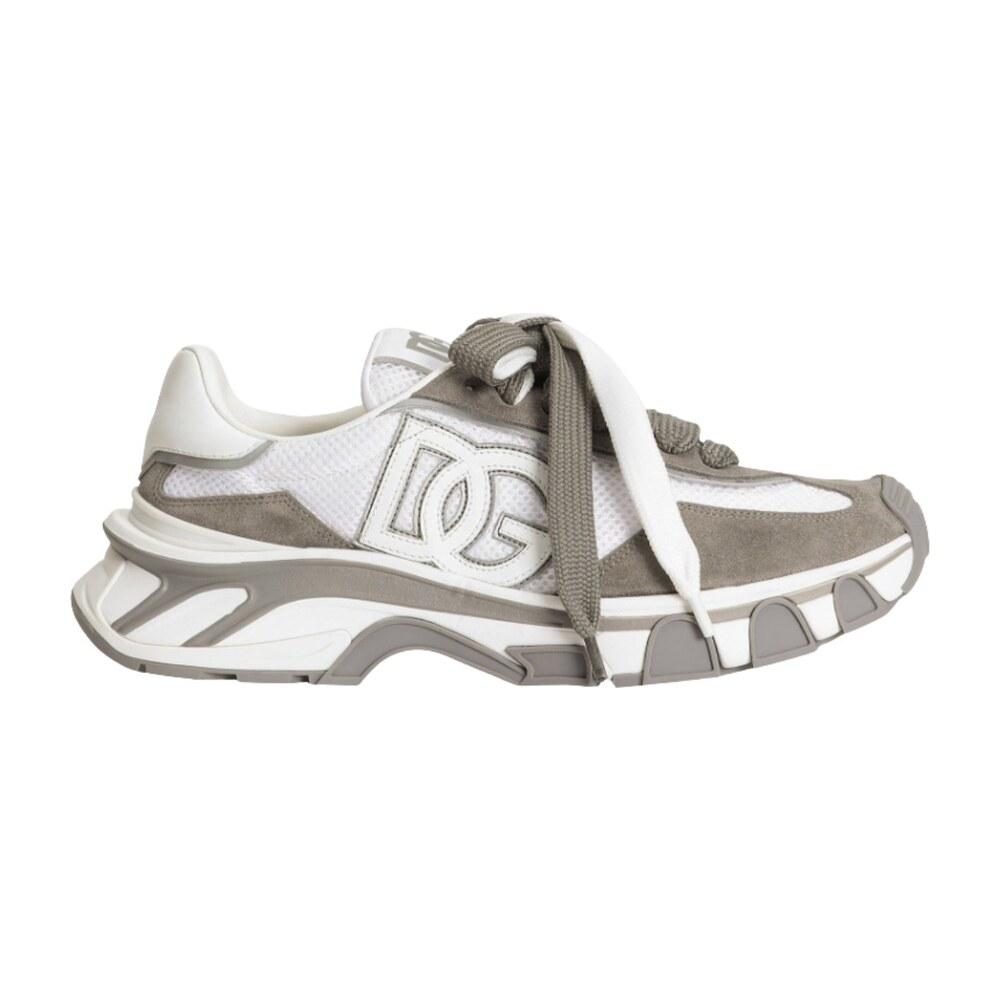 TENIS DOLCE & GABBANA COUNTRY ROAD NYLON LEATHER GREY WHITE