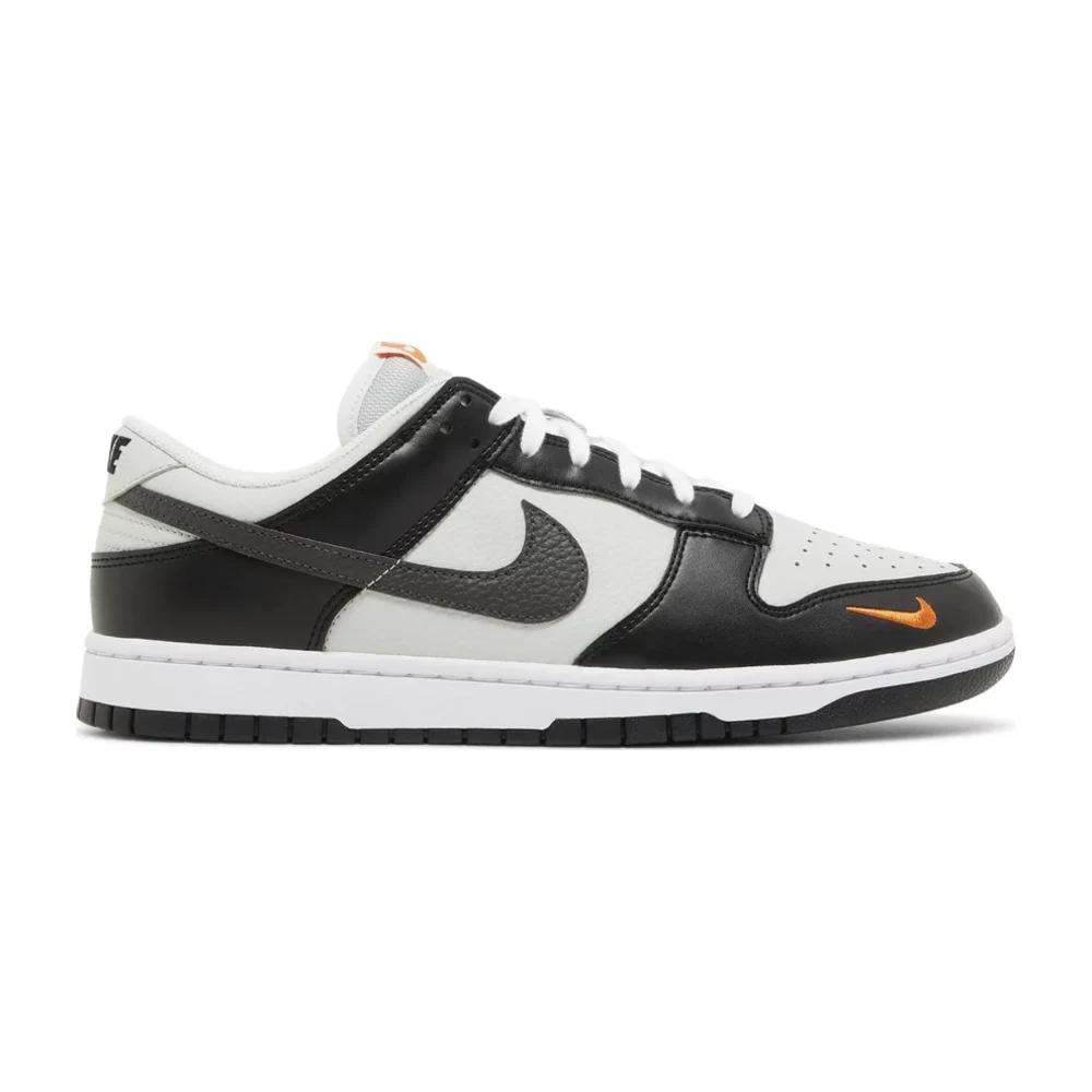 Tenis Nike Dunk Low Grey Black Orange Mini Swoosh