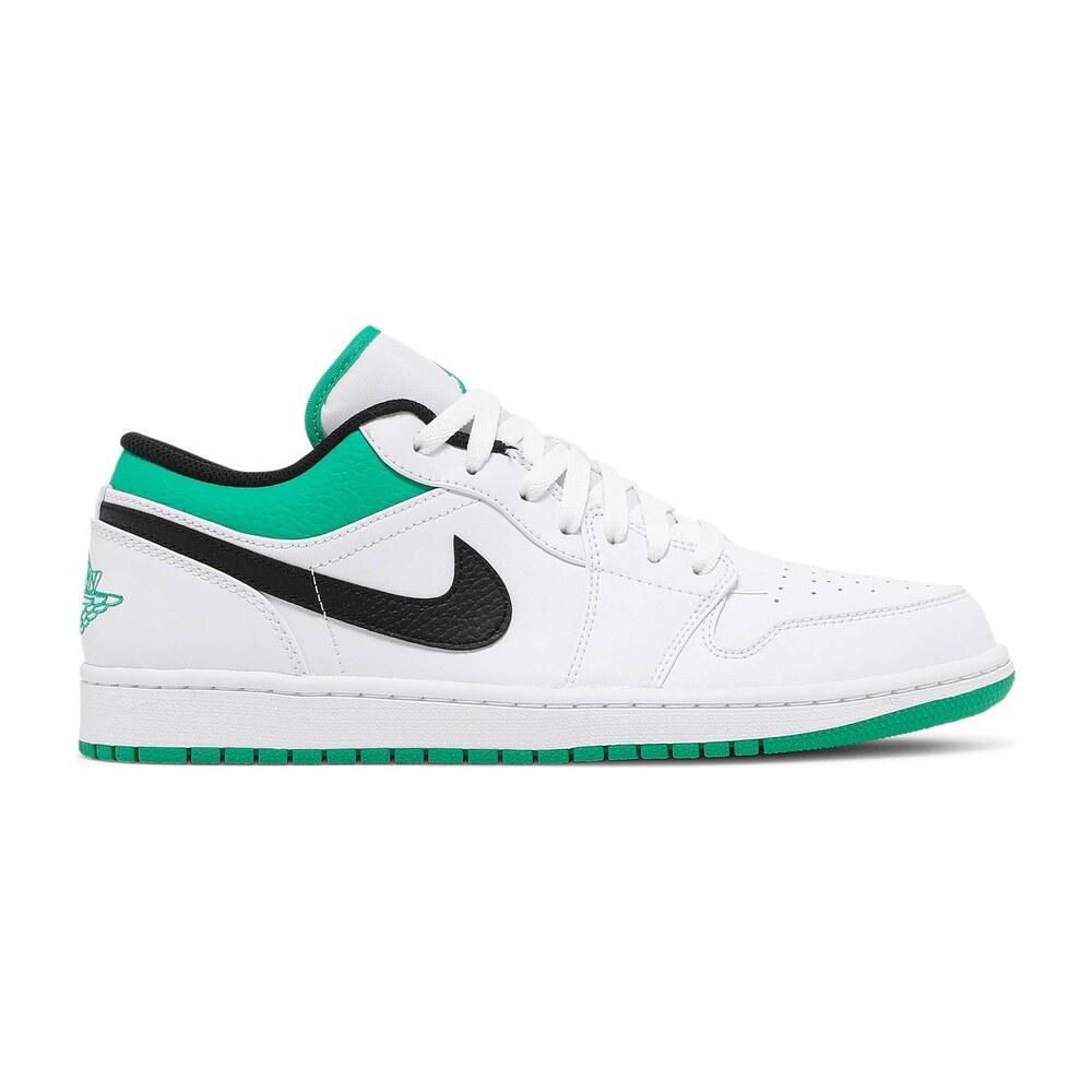 Tenis Air Jordan 1 Low White Lucky Green Black
