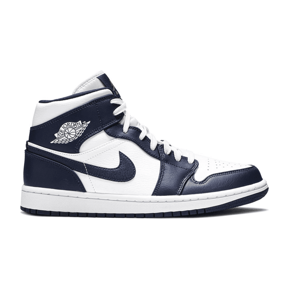 Tenis Air Jordan 1 Mid White Metallic Gold Obsidian