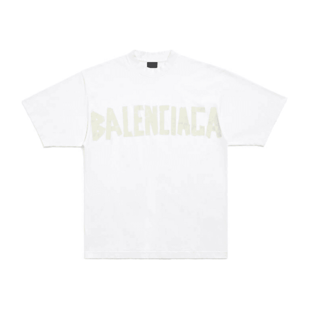 BALENCIAGA TAPE TYPE MEDIUM FIT T SHIRT WHITE FADED