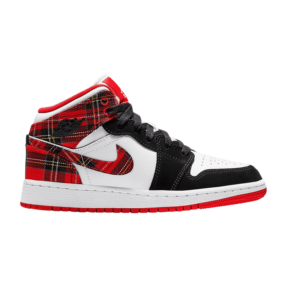 Tenis Air Jordan 1 Mid White Plaid