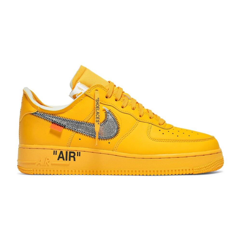 Tenis Nike Air Force 1 Low Off White University Gold Metallic Silver
