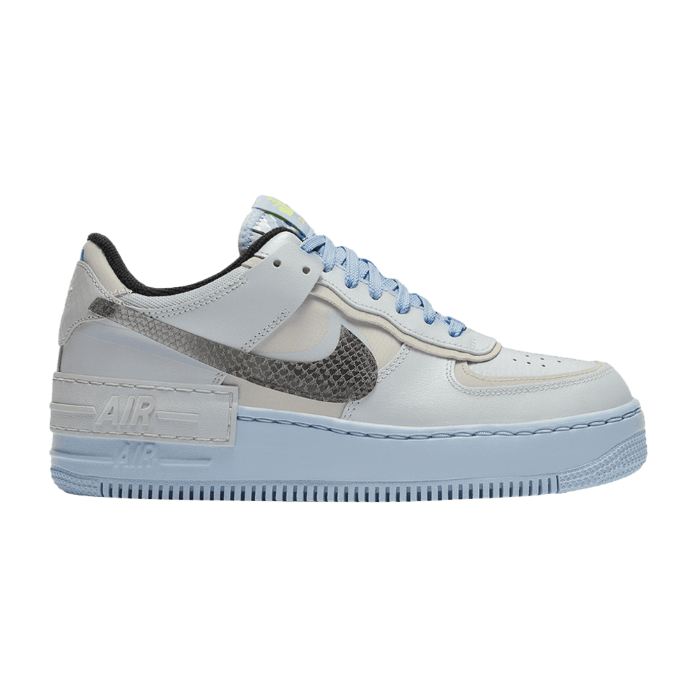 Tenis Nike Air Force 1 Shadow Pure Platinum Snakeskin Blue