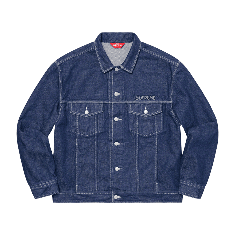 Supreme Smurfs Denim Trucker Jacket Blue