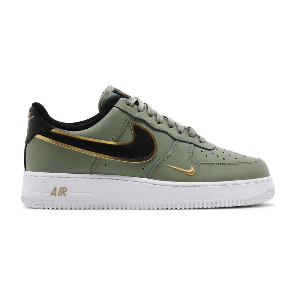 Tenis Nike Air Force 1 Low 07 Lv8 Double Swoosh Olive Gold Black