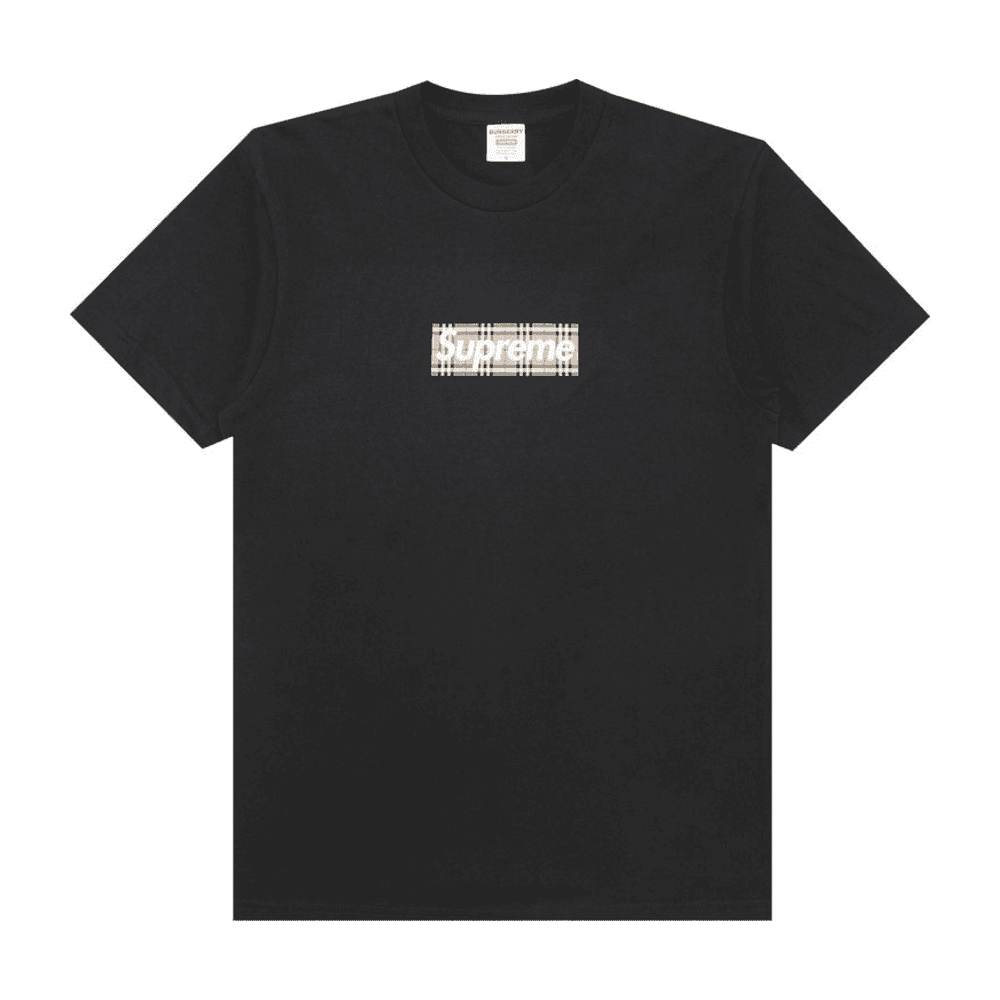 Supreme Burberry Box Logo Tee Black