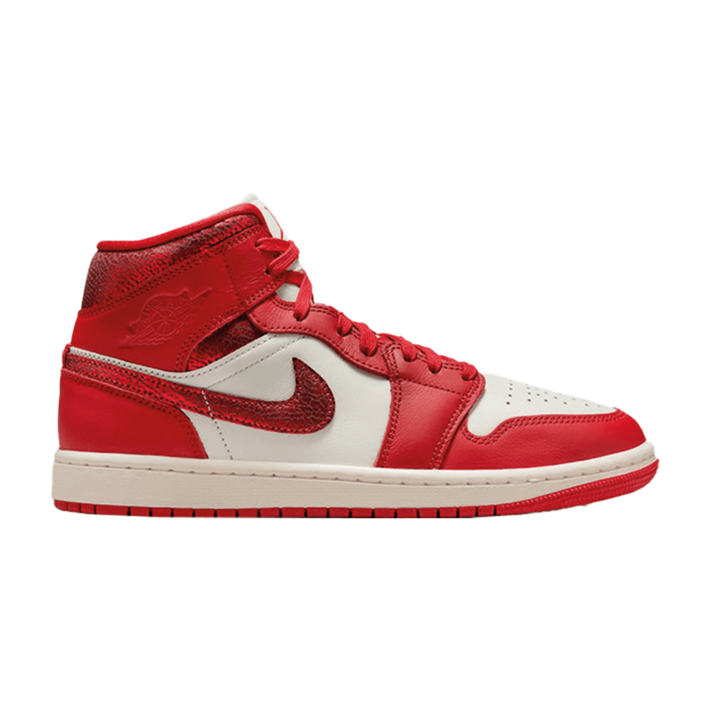 TENIS JORDAN 1 MID RED CRACKED LEATHER