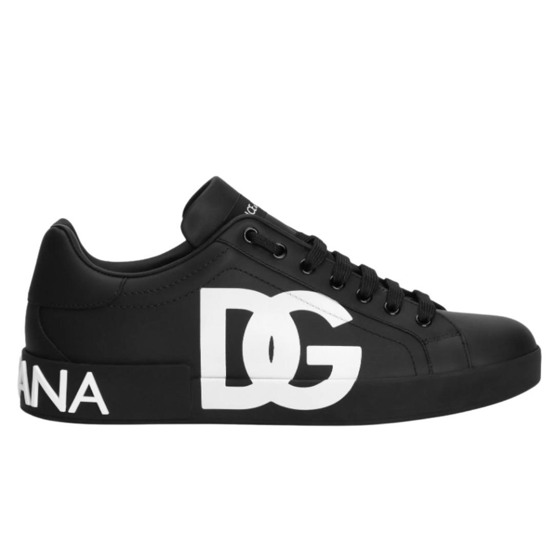 TENIS DOLCE & GABBANA PORTOFINO BLACK PRINT DG
